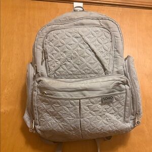 Soho Quilted Diaper Backpack in Soft Gray